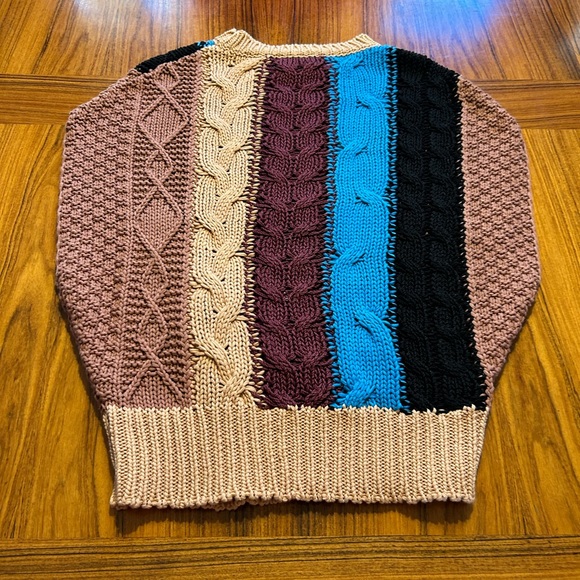 Dries Van Noten Multi-Striped Cotton Mixed Stitch Crewneck Vest - Picture 5 of 7